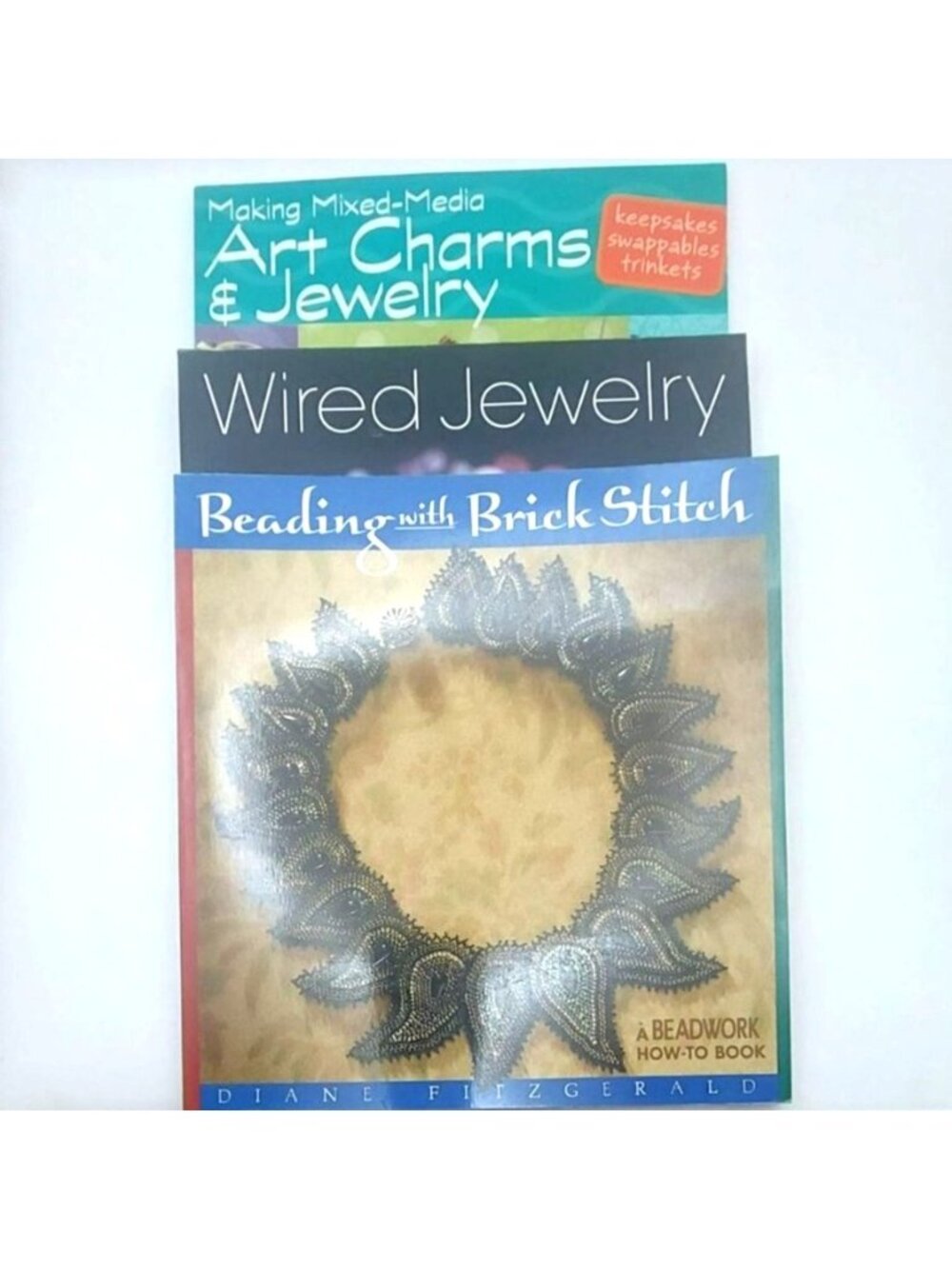 Jewelry Making Craft Books Set of 3 Mixed Media Wired Beading Brick Stitch